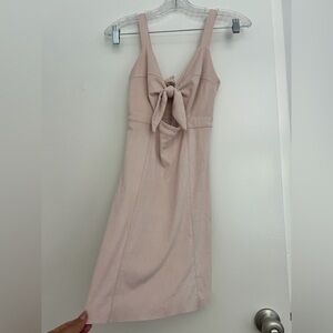 Bershka Light Blush Tie-Front Midi Dress